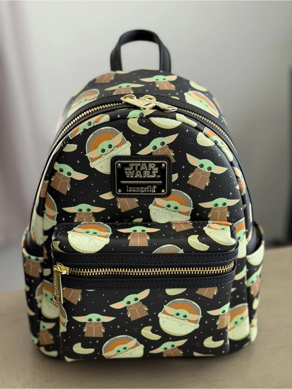 Loungefly Mandalorian Grogu Black Mini Backpack